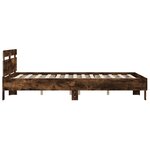 vidaXL Cadre de lit avec LED sans matelas chêne fumé 140x200 cm