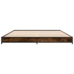 vidaXL Cadre de lit chêne fumé 150x200 cm bois d'ingénierie et métal