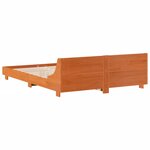 vidaXL Cadre de lit sans matelas cire marron 140x190cm bois pin massif