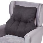Coussin lombaire ergonomique en suédine  Noir - HOMESCAPES
