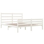 vidaXL Cadre de lit sans matelas bois de pin massif 140x190 cm blanc
