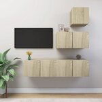 vidaXL Ensemble de meubles TV 4 Pièces Chêne sonoma Bois d'ingénierie