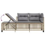 vidaXL Salon de jardin d'angle avec coussins 3Pièces mélange beige rotin