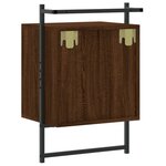 vidaXL Table de chevet murale chêne brun 40x30x61 cm bois d'ingénierie