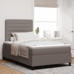vidaXL Lit à ressort avec matelas taupe 120x200 cm en tissu