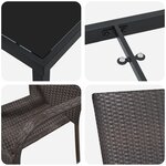 vidaXL Ensemble de Dîner de Jardin 7 Pièces Marron Rattan Poly