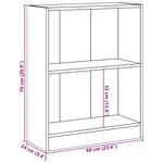 vidaXL Bibliothèque Chêne fumé 60x24x76 cm Bois d'ingénierie