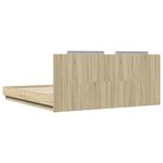 vidaXL Cadre de lit avec LED sans matelas chêne sonoma 180x200 cm
