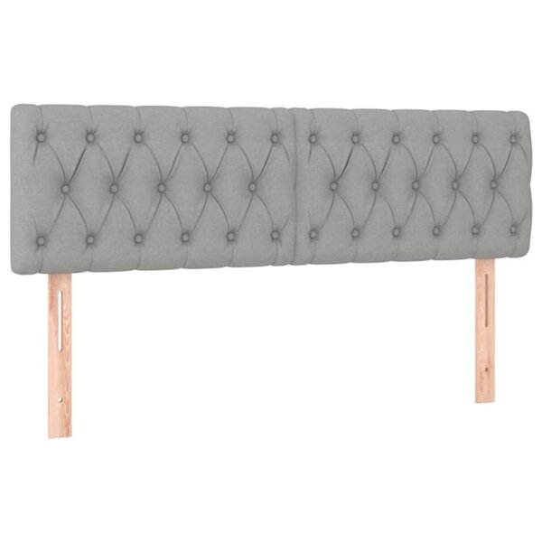 vidaXL Têtes de lit 2 Pièces Gris clair 80x7x78/88 cm Tissu