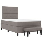 vidaXL Lit à ressorts avec matelas et banc taupe 120x190 cm tissu
