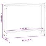 vidaXL Table console noir 100x22 5x75 cm bois d'ingénierie