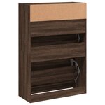 vidaXL Armoire à chaussures 2 tiroirs rabattables chêne marron