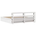 vidaXL Cadre de lit et tête de lit blanc 180x200 cm bois de pin massif