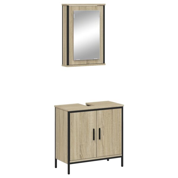 vidaXL Ensemble de meubles de salle de bain 2 Pièces chêne sonoma