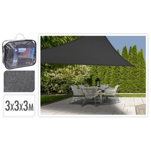 ProGarden Toile d'ombrage triangulaire Gris foncé 3x3x3 m