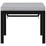 vidaXL Tabouret de jardin avec coussin noir acier enduit de poudre