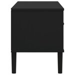 vidaXL Meuble TV SENJA aspect rotin noir 106x40x49cm bois massif pin