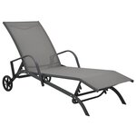 vidaXL Chaises longues lot de 2 avec table Textilène et acier