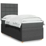 vidaXL Sommier à lattes de lit avec matelas Gris foncé 90x200 cm Tissu
