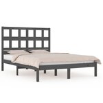 vidaXL Cadre de lit sans matelas gris 200x200 cm bois massif de pin