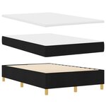 vidaXL Lit à ressorts avec matelas noir petit lit double en tissu