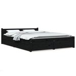 vidaXL Cadre de lit sans matelas avec tiroirs noir