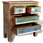 vidaXL Armoire avec 4 tiroirs Bois massif de récupération