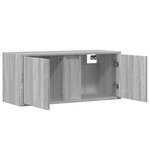 vidaXL Meuble TV mural avec lumières LED sonoma gris 80x31x35 cm