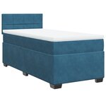 vidaXL Sommier à lattes de lit avec matelas Bleu foncé 90x200 cm