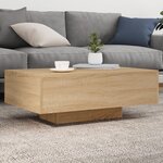 vidaXL Table basse avec lumières LED chêne sonoma 85x55x31 cm