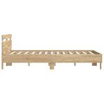 vidaXL Cadre de lit avec tête de lit et LED chêne sonoma 150x200 cm