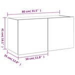 vidaXL Meuble TV mural avec lumières LED chêne marron 80x35x41 cm
