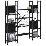 vidaXL Bibliothèque noir 155 5x24x166 5 cm bois d'ingénierie