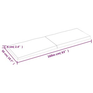vidaXL Dessus de table bois massif traité bordure assortie