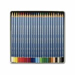 Set 24 crayons de couleur aquarellables - Boîte métal - Marino