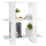 vidaXL Bibliothèque/Séparateur de pièce Blanc brillant 80x30x87 cm
