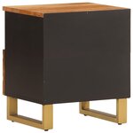 vidaXL Table de chevet marron et noir bois de manguier solide