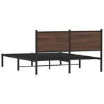 vidaXL Cadre de lit en métal sans matelas chêne marron 150x200 cm