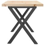 vidaXL Table basse cadre en X 90x40x45 5cm bois de pin massif et fonte
