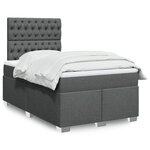 vidaXL Sommier à lattes de lit avec matelas gris foncé 120x190cm tissu
