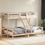 vidaXL Lit superposé sans matelas 80x200/140x200 cm bois massif