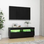 vidaXL Meuble TV avec lumières LED noir 100x35x40 cm
