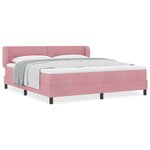 Lit à ressort vidaXL avec matelas rose 180x200 cm en velours