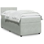 vidaXL Sommier à lattes de lit et matelas Gris clair 90x200 cm Velours