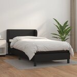 vidaXL Sommier à lattes de lit avec matelas Noir 80x200cm Similicuir