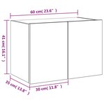 vidaXL Meuble TV mural avec lumières LED sonoma gris 60x35x41 cm