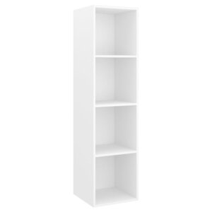 vidaXL Meuble TV mural Blanc 37x37x142 5 cm Bois d’ingénierie