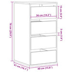 vidaXL Commode d'angle vieux bois 40x41x76 cm bois d'ingénierie