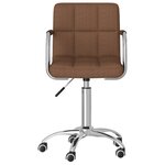 vidaXL Chaise pivotante de salle à manger Marron Tissu