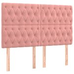 vidaXL Sommier à lattes de lit matelas et LED Rose 140x200 cm Velours
